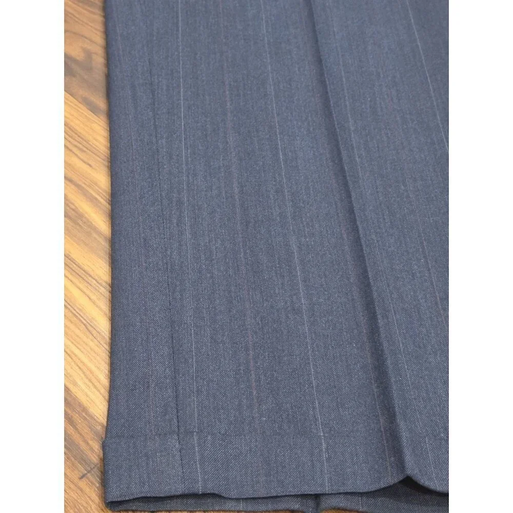 Vtg Hunter Haig Men’s 2 Piece Wool Suit 48 Navy Subtle Pinstripe Union Made USA - Picture 8 of 16